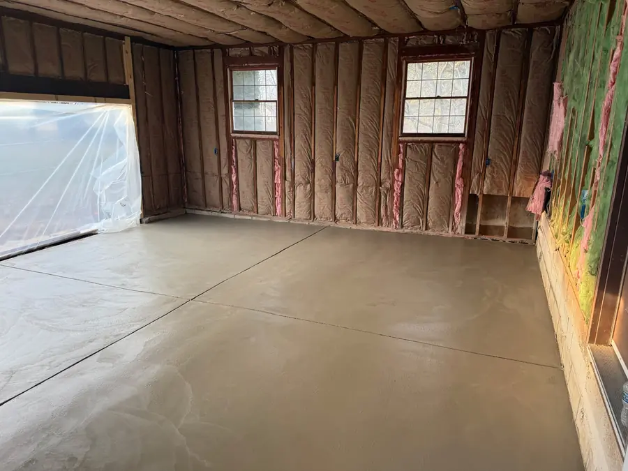 Newly finished interior concrete floor with clean edges